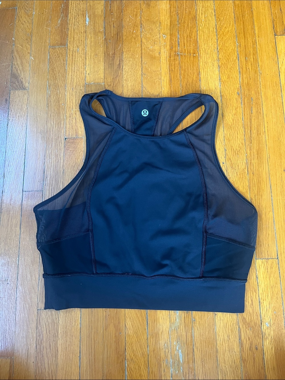 lululemon athletica Black High-Neck Mesh-Panel Sports Bra